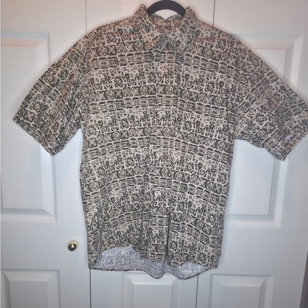 NAK Black and White Patterned Casual Shirt